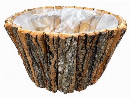 Pot Bark Round Nat Plastic Liner